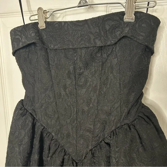 BHLDN Jacquard Strapless Basque-Waist Corset Fit & Flare Gown - Picture 5 of 16